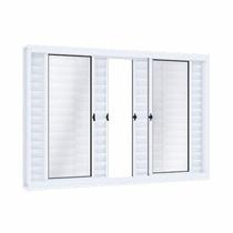 Janela de Aço Veneziana de Correr 100x120cm 6 Folhas com Vidro Riobras Branco Janela de Aço Veneziana de Correr 100x120cm 6 Folhas com Vidro Riobras Branco