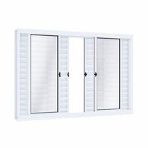 Janela de Aço Veneziana de Correr 100x120cm 6 Folhas com Vidro Riobras