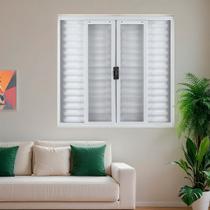 Janela de Aço Veneziana de Correr 100x150cm 6 Folhas com Grade Minas Sul MGM