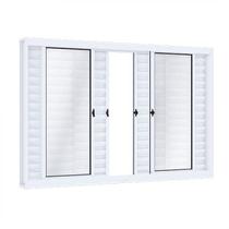 Janela de Aço Veneziana de Correr 100x150cm 6 Folhas com Vidro Riobras