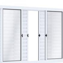Janela de Aço Veneziana de Correr 100x150cm 6 Folhas com Vidro Riobras Janela de Aço Veneziana de Correr 100x150cm 6 Folhas com Vidro Riobras