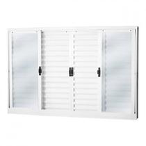 Janela de Aço Veneziana de Correr 100x150cm 6 Folhas Minas Sul MGM Branco Janela de Aço Veneziana de Correr 100x150cm 6 Folhas Minas Sul MGM Branco