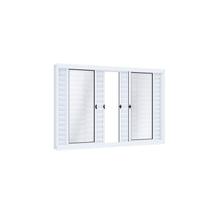Janela de Aço Veneziana de Correr 100x200cm 6 Folhas com Vidro Riobras Branco Janela de Aço Veneziana de Correr 100x200cm 6 Folhas com Vidro Riobras Branco