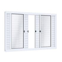 Janela de Aço Veneziana de Correr 120x150cm 6 Folhas com Vidro Riobras