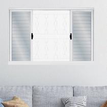 Janela de Aço Veneziana de Correr 120x200cm 6 Folhas com Grade Minas Sul MGM