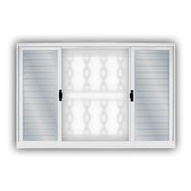 Janela de Aço Veneziana de Correr 120x200cm 6 Folhas Minas Sul MGM Branco Janela de Aço Veneziana de Correr 120x200cm 6 Folhas Minas Sul MGM Branco