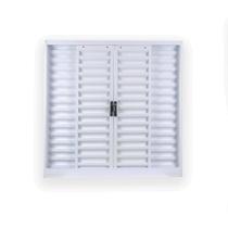 Janela de Aço Veneziana de Correr 4 Folhas com Grade 100x100cm Branco MGM Minas Sul Central