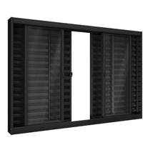 Janela de Aço Veneziana de Correr Central 6 Folhas 100x120cm Aço Pronto Riobras Janela de Aço Veneziana de Correr Central 6 Folhas 100x120cm Aço Pronto Riobras