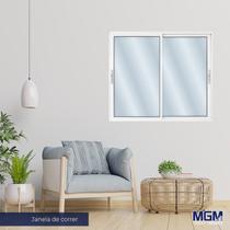 Janela de Aluminio 2 folhas Com vidro liso 100x200 MGM