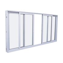 janela de aluminio 4 folhas alt 100 larg 200cm linha modular cor brilhante sem grade - sasajan