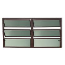 Janela de Alumínio Basculante 2 Seções 60x200cm Vidro Mini Boreal Plus Brimak Corten