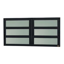 Janela de Alumínio Basculante 2 Seções 60x240cm Vidro Mini Boreal Elite Brimak Janela de Alumínio Basculante 2 Seções 60x240cm Vidro Mini Boreal Elite Brimak