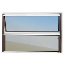 Janela de Alumínio Basculante 40x40cm Vidro Espelhado Master Brimak Mix Corten
