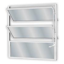 Janela de Alumínio Basculante 60x100cm com 2 Basculas e Vidro Mini Boreal Soft MGM Branco