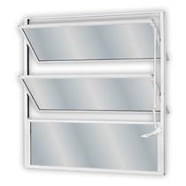 Janela de Alumínio Basculante 60x80cm com 2 Basculas e Vidro Mini Boreal Soft MGM Branco