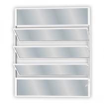 Janela de Alumínio Basculante 80x60cm com 3 Basculas e Vidro Mini Boreal Soft Mgm Branco