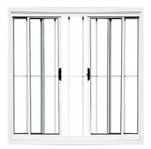 Janela de Alumínio Branco Vitro de Correr 4 Folhas Com Grade CMC Modular - 1.20 (L) X 1.00 (A)