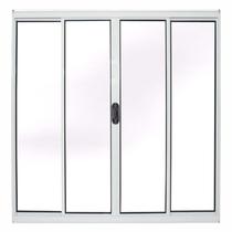 Janela de Alumínio Branco Vitro de Correr 4 Folhas Sem Grade CMC Modular - 1.20 (L) X 1.20 (A) Janela de Alumínio Branco Vitro de Correr 4 Folhas Sem Grade CMC Modular - 1.20 (L) X 1.20 (A)