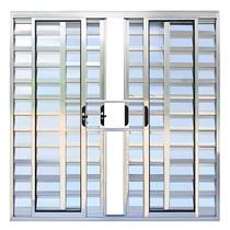 Janela de Alumínio Brilhante Veneziana de Correr 6 Folhas Com Grade CMC Modular - 1.50 (L) X 1.20 (A)