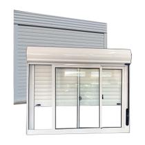 Janela De Aluminio Com Persiana Branco Integrada 150x120cm
