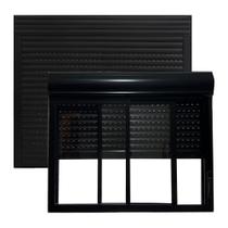 Janela De Aluminio Com Persiana Preto Manual Integrada 120x120cm - Alumasa