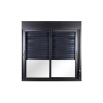Janela de Alumínio Correr Persiana Manual 120x100x12cm 2 Folhas Móveis Vidro Liso Topsul Esquadri Preto