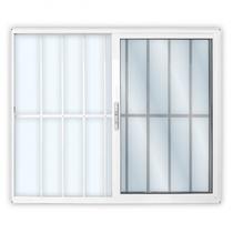 Janela de Alumínio de Correr 100x100cm 2 Folhas com Grade e Vidro Mini Boreal Linha Solida Mgm Janela de Alumínio de Correr 100x100cm 2 Folhas com Grade e Vidro Mini Boreal Linha Solida Mgm