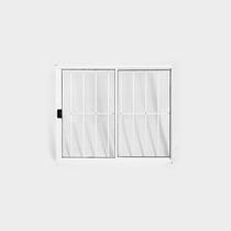 Janela de Alumínio de Correr 100x100cm 2 Folhas com Grade Plus Lux Esquadrias