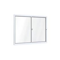 Janela de Aluminío de Correr 100x120cm 2 Folha 1 Fixa com Vidro Lucasa Ideale Branco Janela de Aluminío de Correr 100x120cm 2 Folha 1 Fixa com Vidro Lucasa Ideale Branco