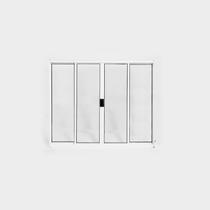 Janela de Alumínio de Correr 120x120cm 4 Folhas sem Grade Plus Lux Esquadrias