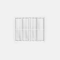 Janela de Alumínio de Correr 120x150cm 4 Folhas Grade Plus Lux Esquadrias Branco Janela de Alumínio de Correr 120x150cm 4 Folhas Grade Plus Lux Esquadrias Branco