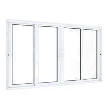 Janela de Alumínio de Correr 120x200cm 2 Folhas Móveis 2 Fixas com Vidro Lucasa Eccellente