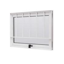Janela de Aluminio Maxim-ar 50x50cm com Grade e Vidro Boreal Cristal Ramassol
