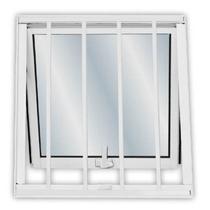 Janela de Alumínio Maxim-ar 60x40cm com Grade e Vidro Mini Boreal Soft Mgm Branco