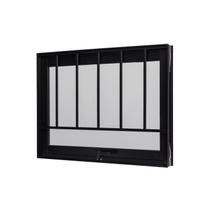 Janela de Aluminio Maxim-Ar 60x80cm com Grade e Vidro Boreal Ultra Ramassol