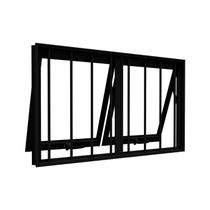 Janela de Alumínio Máximo Ar Duplo Horizontal com Grade 60x100cm Lucasa Ideale