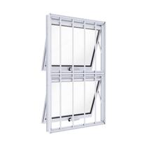 Janela de Alumínio Máximo Ar Duplo Vertical com Grade 100x60cm Lucasa Ideale Janela de Alumínio Máximo Ar Duplo Vertical com Grade 100x60cm Lucasa Ideale