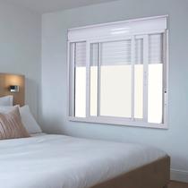 Janela de Aluminio Persiana Automatica 220V 150x120cm 2 Folhas com vidro liso CRV Portas e Janelas