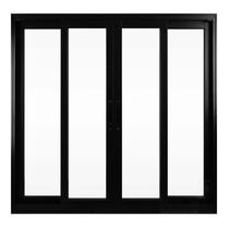Janela de Alumínio Preto Vitro de Correr 4 Folhas Suprema Sem Grade Hale Esquadrias - 2.00 (L) X 1.00 (A)