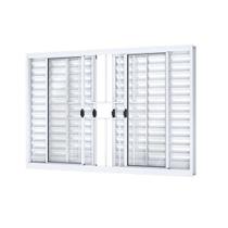 Janela de Alumínio Veneziana 100 x 120 x 10 cm 6 Folhas com Grade Riobras