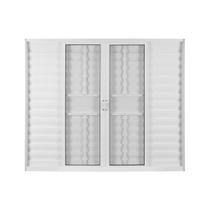 Janela de Alumínio Veneziana 100x100cm 4 Folhas com Grade sem Vidro Soft Plus Mgm
