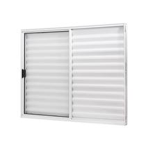 Janela de Alumínio Veneziana 100x120cm 3 Folhas Vidro Liso Slim Modular Ramassol
