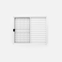 Janela de Alumínio Veneziana 3 Folhas 100x100cm com Grade Plus Lux Esquadrias