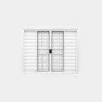 Janela de Alumínio Veneziana 6 Folhas 100x100cm com Grade Plus Lux Esquadrias Branco Janela de Alumínio Veneziana 6 Folhas 100x100cm com Grade Plus Lux Esquadrias Branco