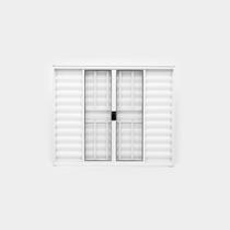 Janela de Alumínio Veneziana 6 Folhas 100x100cm com Grade Plus Lux Esquadrias Janela de Alumínio Veneziana 6 Folhas 100x100cm com Grade Plus Lux Esquadrias