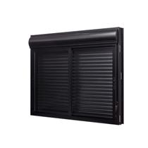 Janela de Aluminio Veneziana com Persiana Integrada 120x150cm 2 Folhas Moveis Ultra Ramassol Preto