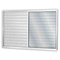 Janela de Alumínio Veneziana de Correr 100x200cm 6 Folhas 2 Fixas com Vidro Mini Boreal Linha Soft M Janela de Alumínio Veneziana de Correr 100x200cm 6 Folhas 2 Fixas com Vidro Mini Boreal Linha Soft M