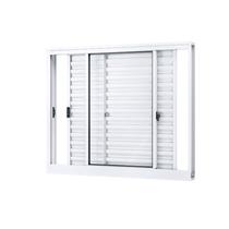 Janela de Alumínio Veneziana de Correr Lateral 3 Folhas Móveis 100x150cm Riobras