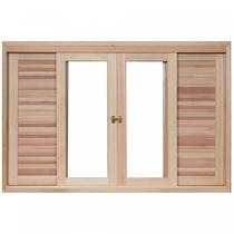 Janela de Correr 2 Caixilhos para Vidros Inteiros 2 Venezianas Fixas 2 Venezianas de Correr Rondosul