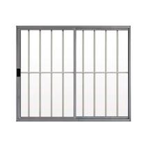 Janela de Correr 2 Folhas C/Grade Aluminio Brilhante 1.00 x 1.00 Linha Modular - Hale